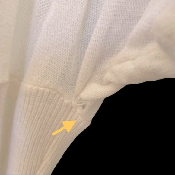 Trouve White Linen Blend Simi Sheer Striped Dolman Sleeve Open Cardigan Sz XS - Picture 10 of 10